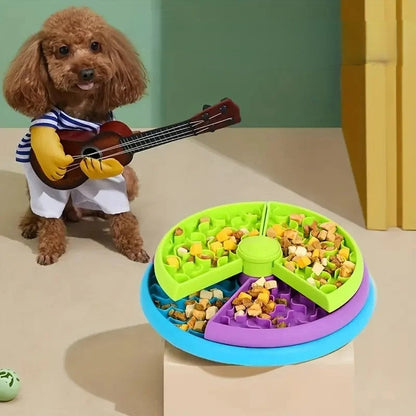 Anti-Choking Pet Slow Feeder Bowl – Rotating Puzzle Dish for Cats & Dogs