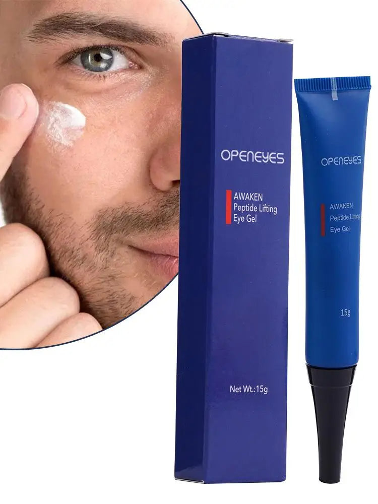 Openeyes Peptide Eye Gel – 15 g Lightweight Lifting Moisturizing Cream for Men to Reduce Dark Circles, Puffiness & Under-Eye Aging