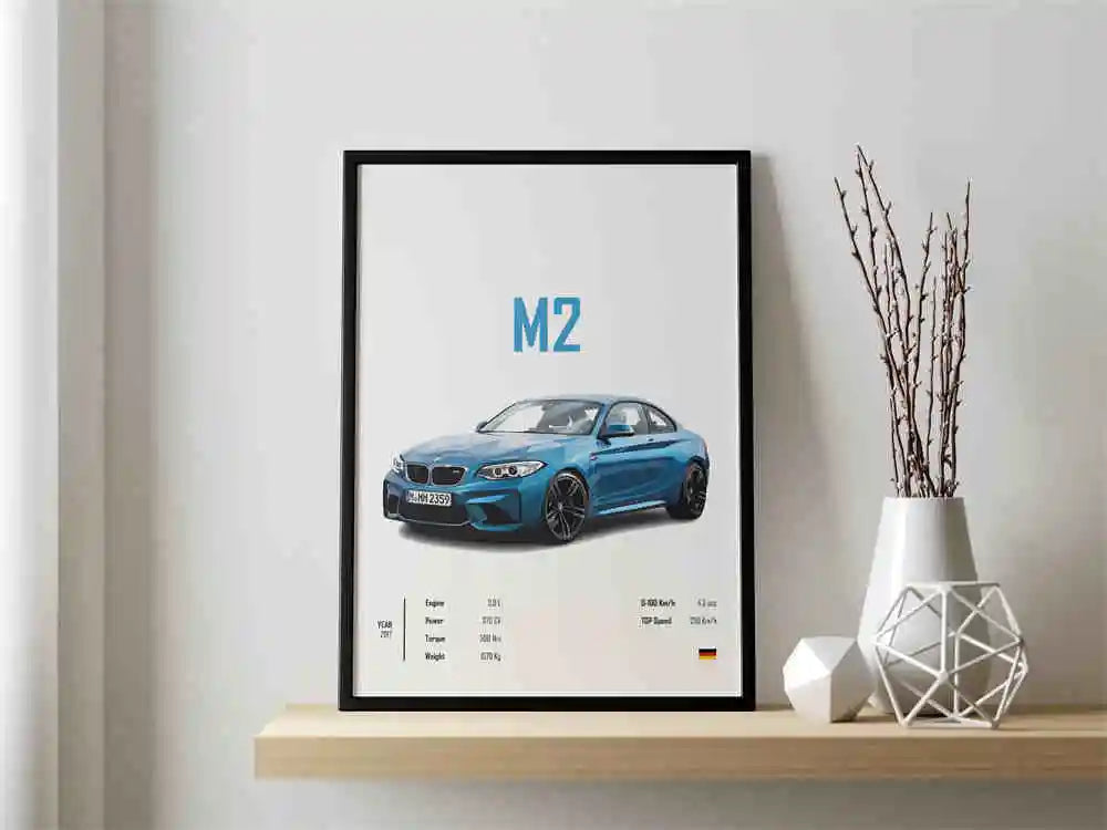 Retro German Supercar Poster Set – Pop Aesthetic Canvas Wall Art Featuring M8, M4, R8, RS6 for Garage or Home Decor