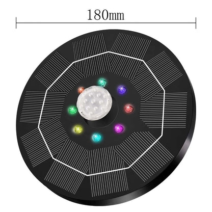 LED Solar Fountain, Solar Water Fountains with 3000mAh Battery 6 Nozzles, for Bird Bath, Garden and Outdoor