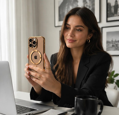 Magnetic Clear iPhone Case – Electroplated Bumper with Raised Camera Rings