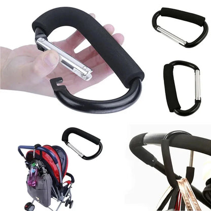 Aluminum Alloy Cart Hook – Sturdy D-Shaped Buckle for Baby Strollers, Shopping Bags, and Outdoor Climbing Gear Organization