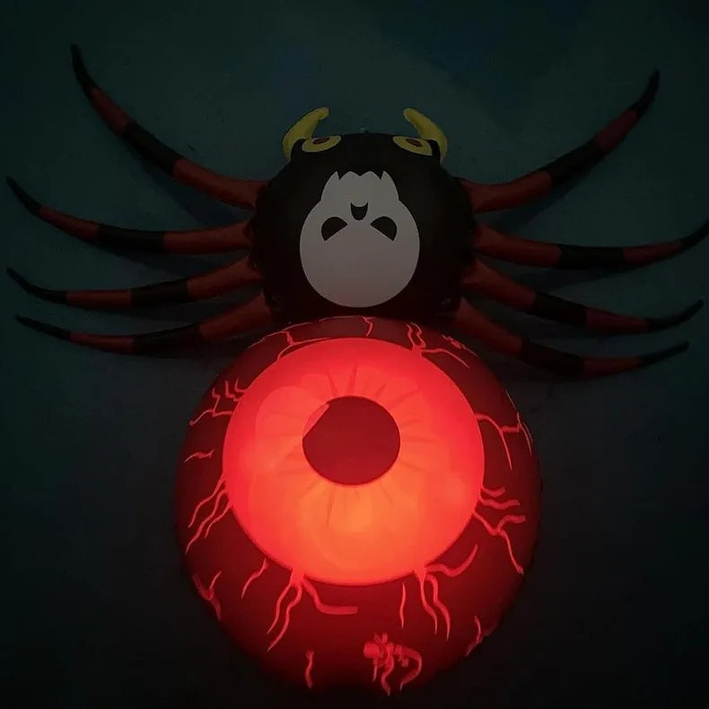 LED Inflatable Halloween Spider – Glow-in-the-Dark Yard Balloon Decoration with Built-In Lights for Scary Haunted Party Setup