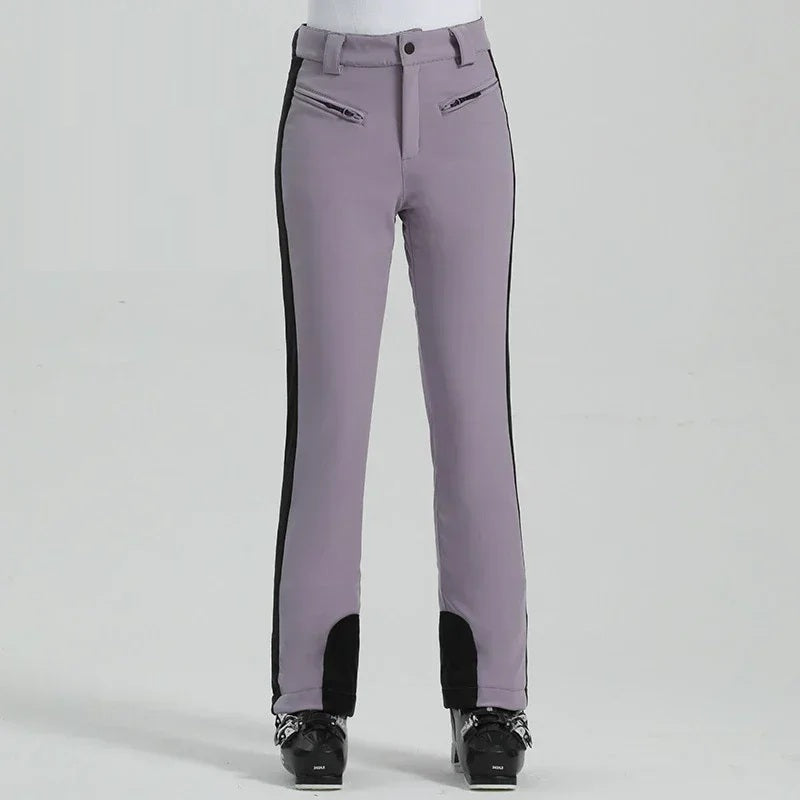 Women Waterproof Ski Pants - High Elastic Thermal Snow Trousers for Winter Sports, Skiing and Mountain Outdoor Adventures