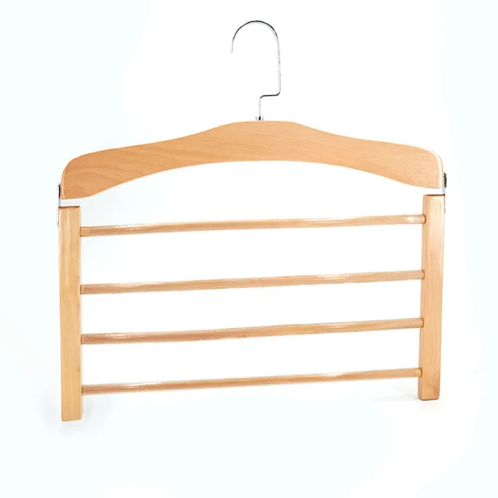 Wooden Multi-Layer Pants Hanger – Rotatable Anti-Slip Closet Organizer for Space-Saving Wardrobe Storage at Home