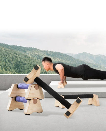 Wooden Push-Up Stand Handles – Non-Slip Calisthenics Parallettes for Home Fitness, Strength Training and Upper Body Workouts