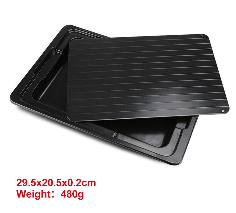 Aluminum Defrosting Tray – Quick Thawing Plate with Drip Pan for Frozen Meat and Food in Large Size