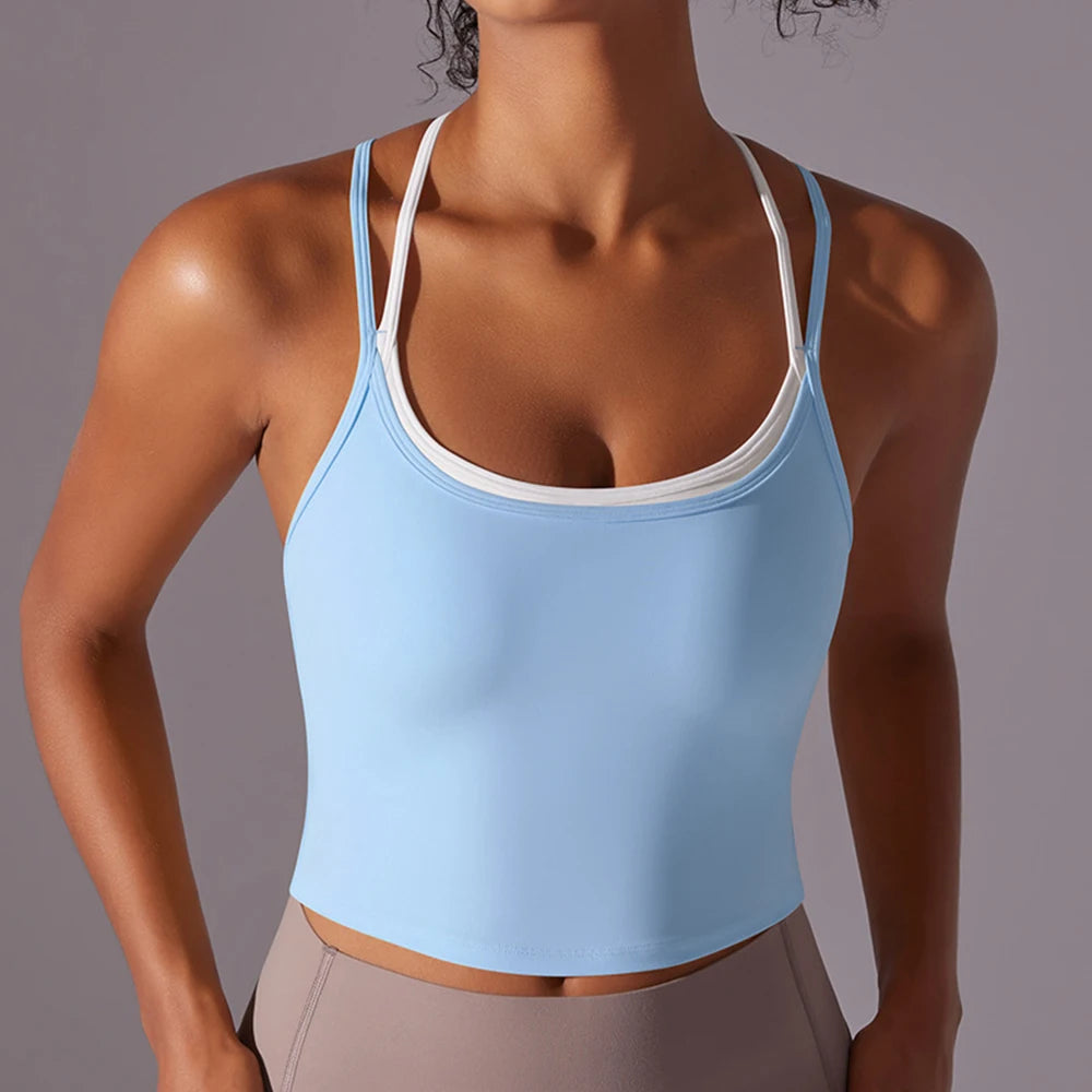 Women Backless Yoga Sports Bra – Push-Up Fitness Top for Gym, Running and Workout Training Wear
