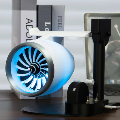 Turbojet Mist Humidifier Fan – RGB Lighting Air Humidifier with Blowing Feature for Bedroom, Desk and Office Use
