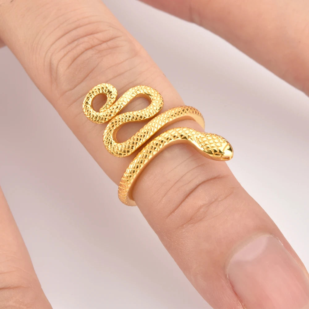 Sterling Silver Adjustable Snake Ring – 925 Silver Rock Punk Resizable Luxury Long Statement Ring for Bold, High-Quality Fashion Jewelry