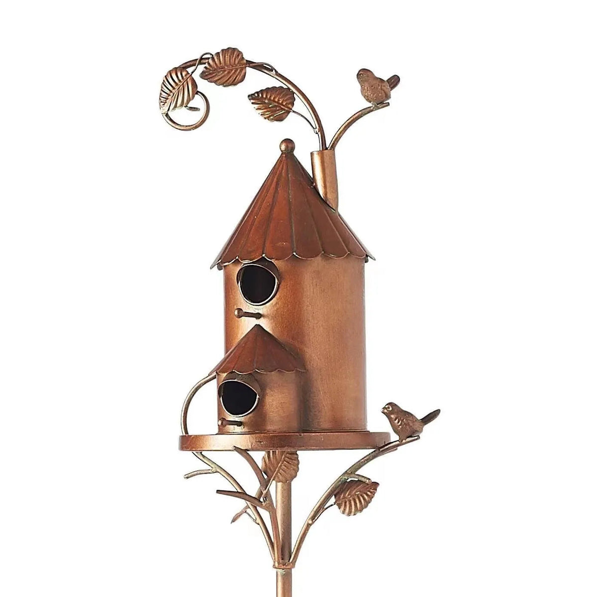 Avaiaries Metal Fake Birdhouse Garden Decor – Outdoor Courtyard Birdhouse Sculpture for Garden Landscaping and Decorative Accents
