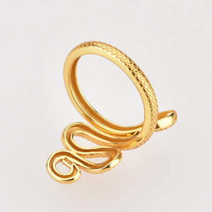 Sterling Silver Adjustable Snake Ring – 925 Silver Rock Punk Resizable Luxury Long Statement Ring for Bold, High-Quality Fashion Jewelry