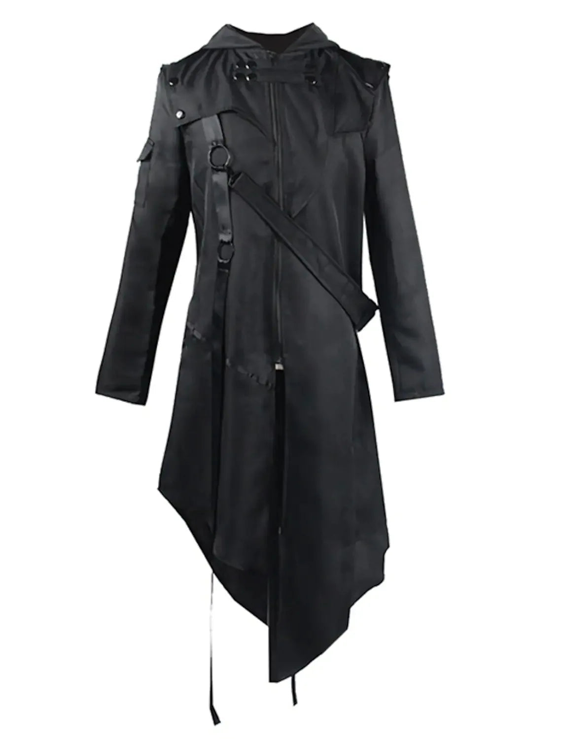 Medieval Steampunk Assassin Pirate Coat – Vintage Gothic Leather Armor Split Jacket Costume for Men Halloween Party and Cosplay Dress-Up