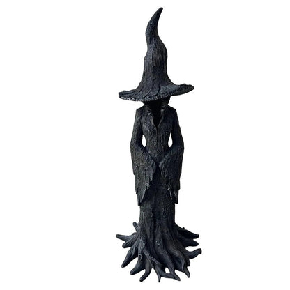 Gothic Halloween Witch Statue – Retro Resin Magician Figurine Collectible Dark Fantasy Ornament for Haunted Festival Home Décor