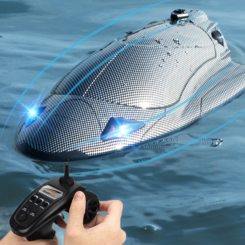 Waterproof High Speed RC Boat - Remote Control Racing Speedboat with Rechargeable Battery, Outdoor Water Toy for Kids