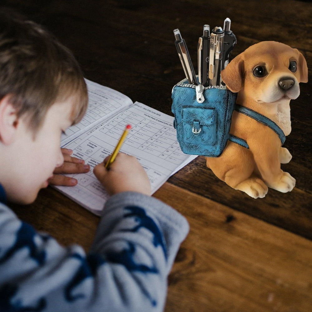 Dog-Shaped Desk Organizer – Creative ABS Resin Pen Holder with Polished Finish, Portable Office Storage for Students and Professionals, Unique Gift for All Occasions