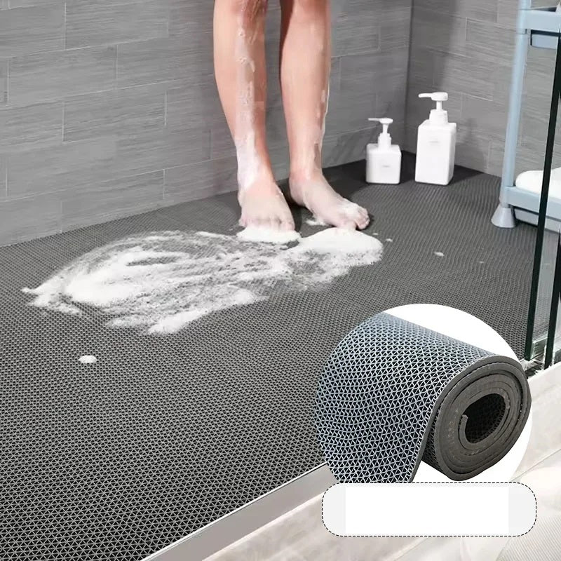 PVC Drainage Non-Slip Floor Mat – Commercial Mesh Bathroom and Pool Mat with Big Hollow Drain Design
