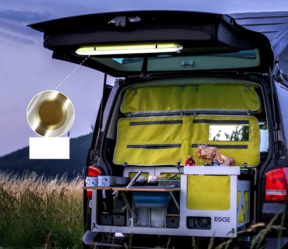 Solar Camping Light – Portable Foldable 2000mAh Inflatable Tent Lamp, IPX7 Waterproof for Pool, Party & Outdoor Adventure Nights