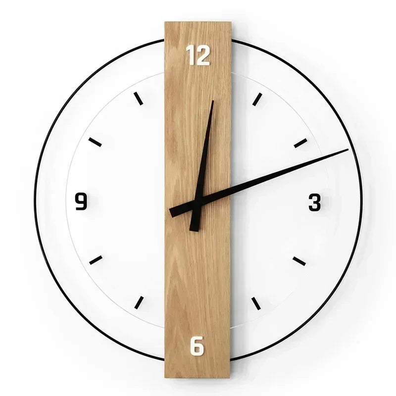 Nordic Minimalist Wall Clock – Modern Silent Living Room Clock for Home, Restaurant & Interior Aesthetic Decor