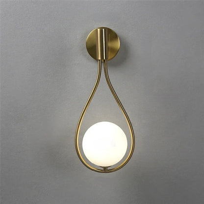 Modern Glass Ball Wall Sconce – Luxury Gold and Black Nordic Wall Light for Living Room, Bedroom, Staircase and Bedside Interior Decor