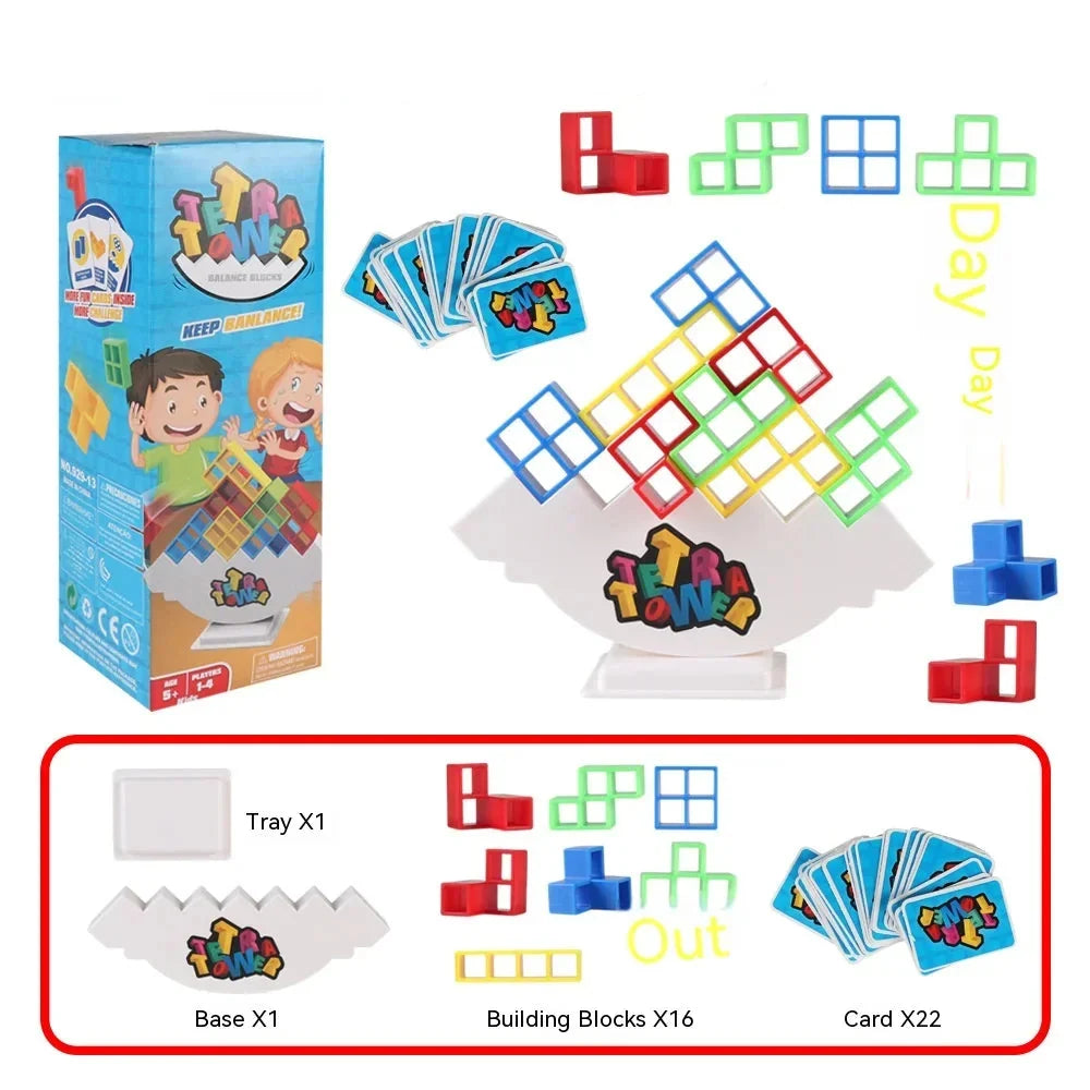Balance Stacking Block Game – Family Game Night Challenge, Fun Party Toy for Kids, Adults, and Friends, Perfect Holiday Gift
