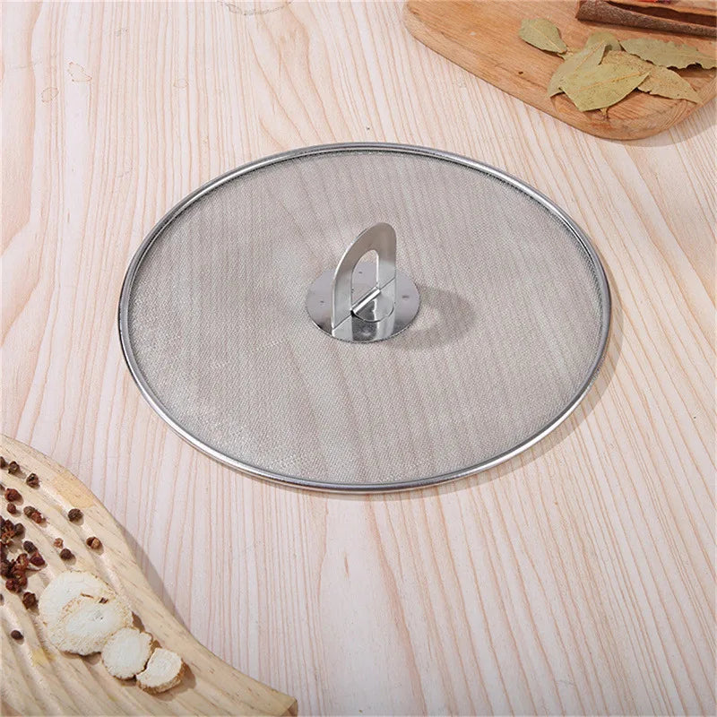 Heat-Resistant Silicone Splatter Screen – Oil Splash Guard with Handle for Clean, Safe, and Mess-Free Cooking