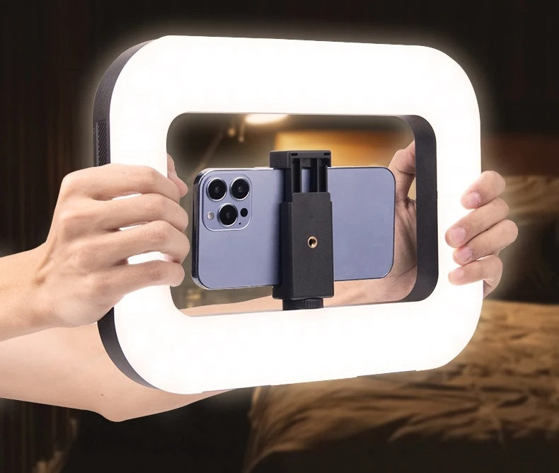 Smartphone Video Rig Stabilizer – Handheld Filmmaking Setup with Ring Light for TikTok, YouTube, Vlogging & Live Recording