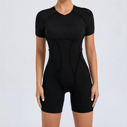 Women Workout Jumpsuit – Long Sleeve Fitness Overalls for Yoga, Gym Training and Active Sportswear Style