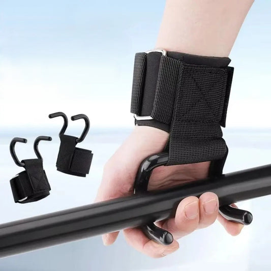 Adjustable Weight Lifting Hooks Straps - Wrist Support Hooks for Deadlift Pull Up Training, Heavy Duty Fitness Accessories for Grip Strength