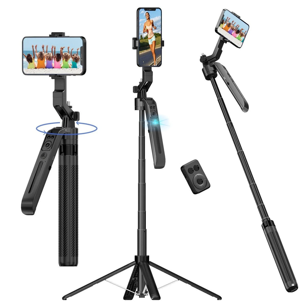 Auto Face-Tracking Phone Tripod & Selfie Stick – Motorized 360° Head, Extends to 70.9 in (180 cm), No App Needed