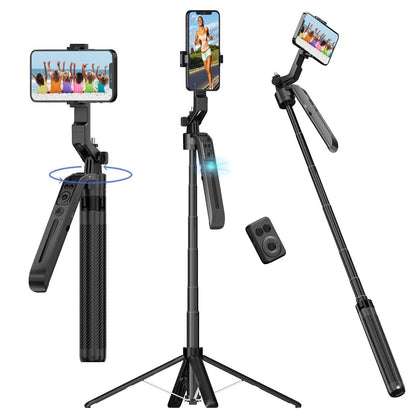 Auto Face-Tracking Phone Tripod & Selfie Stick – Motorized 360° Head, Extends to 70.9 in (180 cm), No App Needed