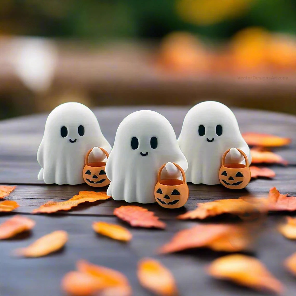 Halloween Trick-or-Treat Ghost Decorations – Cute Tiny Spooky Desk Display Ornaments for Home, Fall Accent, and Unique Gifts