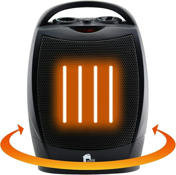 Portable Electric Space Heater Super Quiet Oscillating Heater Fan Thermostat