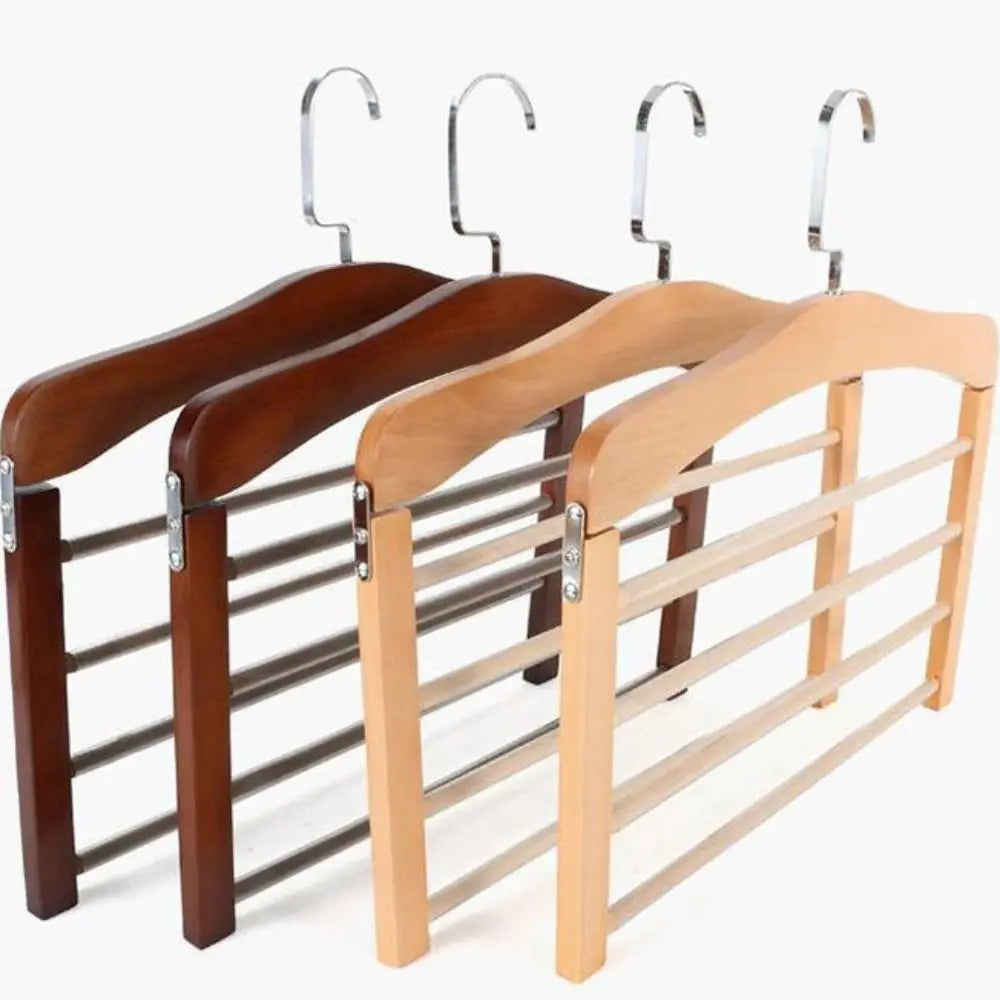 Wooden Multi-Layer Pants Hanger – Rotatable Anti-Slip Closet Organizer for Space-Saving Wardrobe Storage at Home