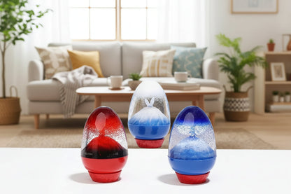 Volcanic Eruption Oil Drop Ornament – Acrylic Egg Hourglass Creative Desk Decor for Holiday and Birthday Gifts