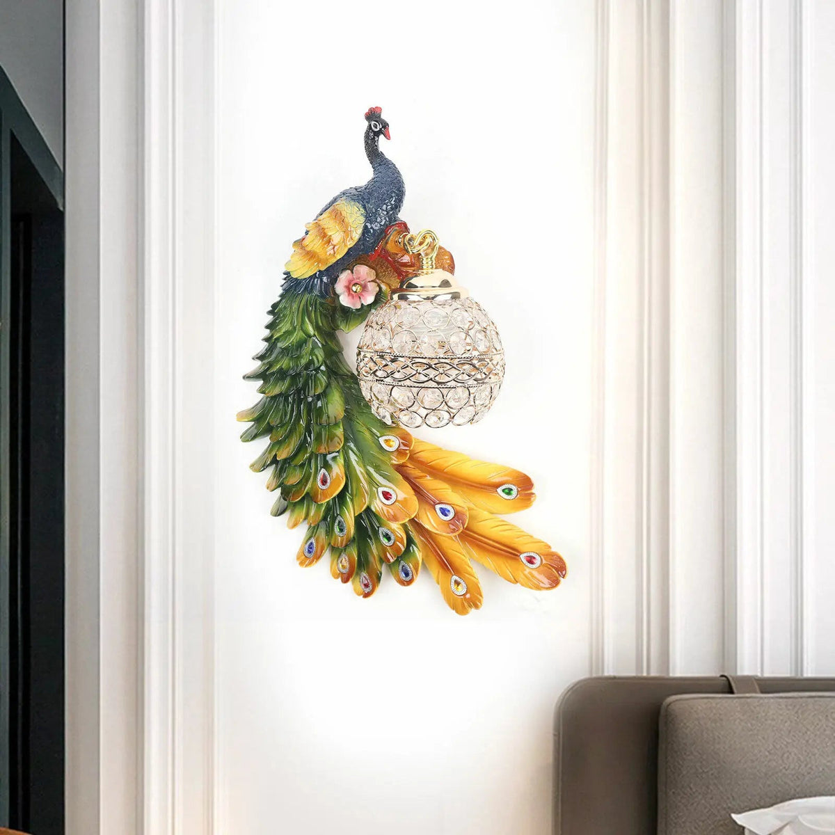Peacock Wall Lamp Sconce – European Style Decorative Wall Light for Elegant Home Interior Lighting