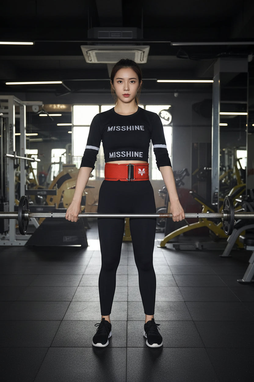 Weightlifting Belt Gym Support - Adjustable Lumbar Support Belt with Metal Buckle, Strength Training Accessory for Squats Deadlifts Workout