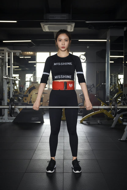 Weightlifting Belt Gym Support - Adjustable Lumbar Support Belt with Metal Buckle, Strength Training Accessory for Squats Deadlifts Workout