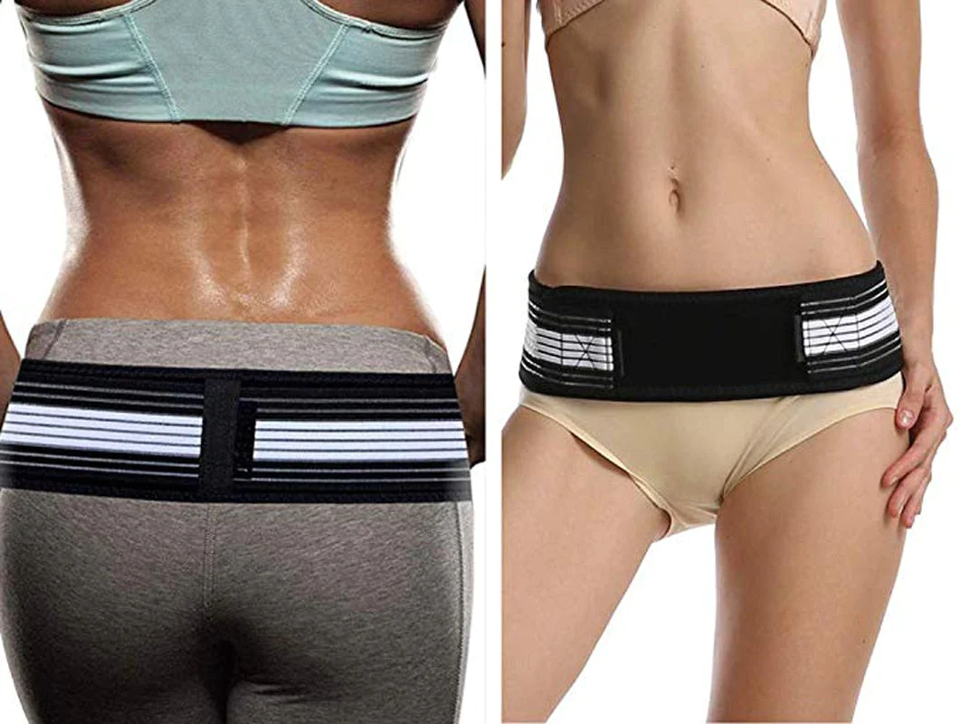 Sacroiliac Hip Support Belt - Adjustable Compression Belt for the Hips and Lower Back, One Size, Black