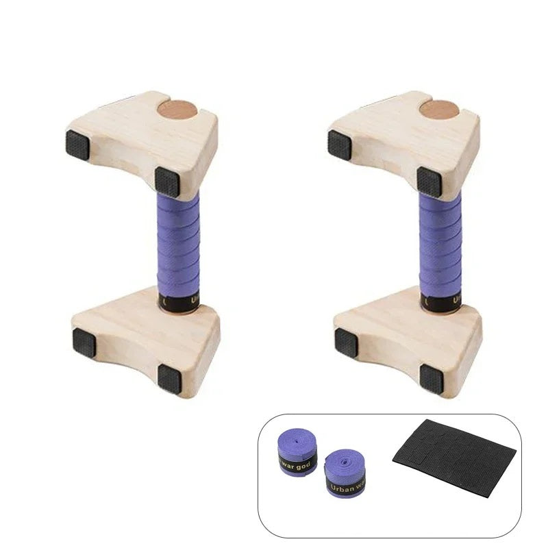 Wooden Push-Up Stand Handles – Non-Slip Calisthenics Parallettes for Home Fitness, Strength Training and Upper Body Workouts