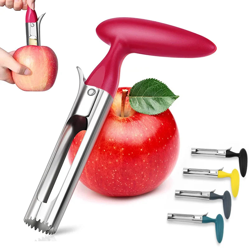 Stainless Steel Apple Corer Tool - Premium Fruit Seeder Slicer for Apples Pears and Quick Kitchen Food Preparation