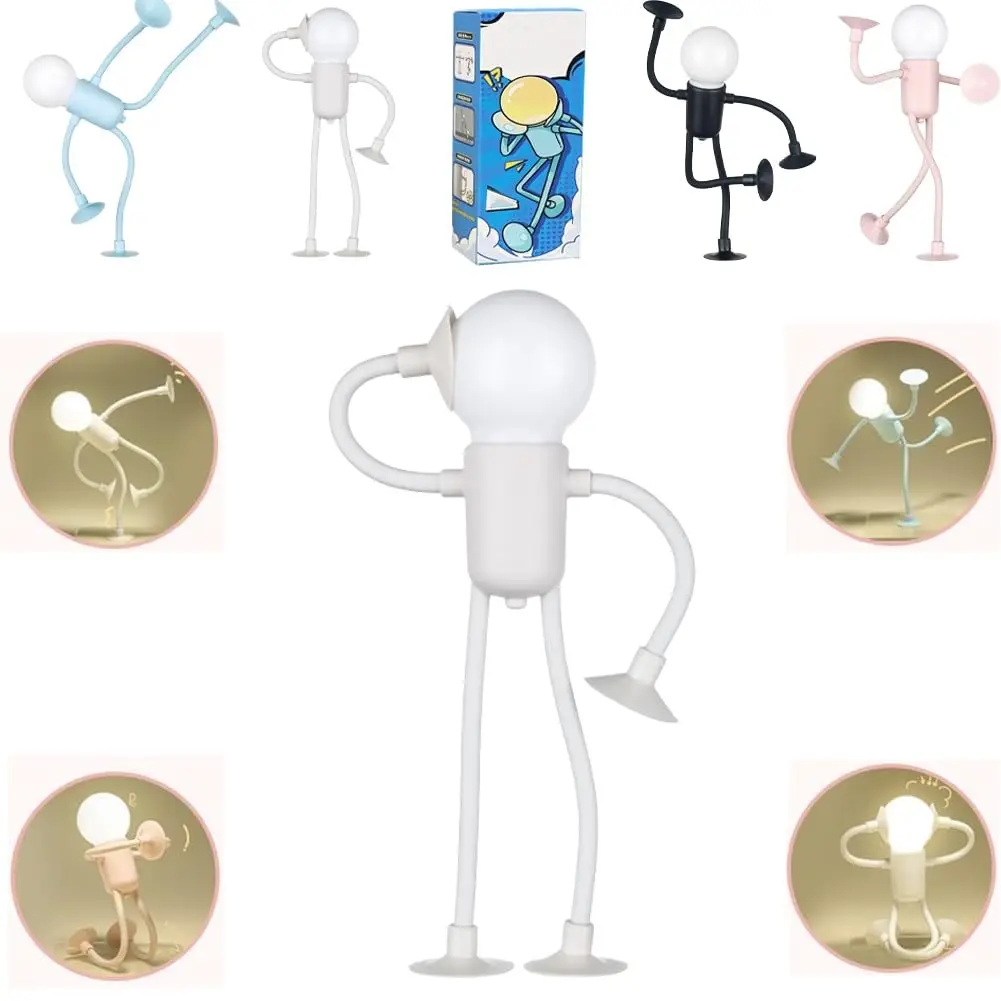 DIY Flexible Sportsman Nightlight – Adjustable Fun Suction Cup Lamp for Bedroom & Holiday Decor
