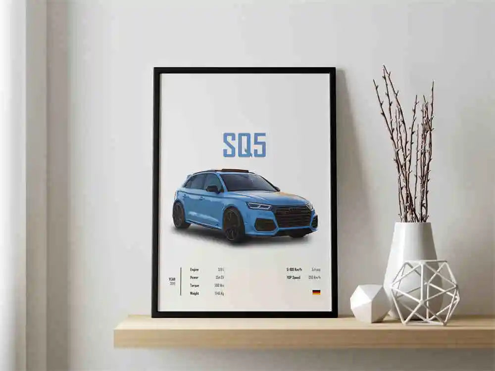 Retro German Supercar Poster Set – Pop Aesthetic Canvas Wall Art Featuring M8, M4, R8, RS6 for Garage or Home Decor