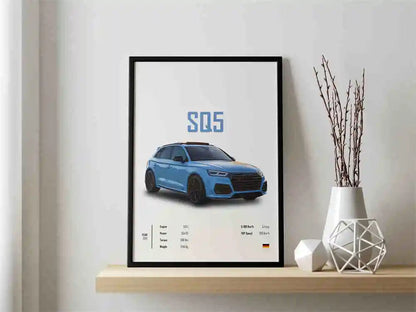 Retro German Supercar Poster Set – Pop Aesthetic Canvas Wall Art Featuring M8, M4, R8, RS6 for Garage or Home Decor