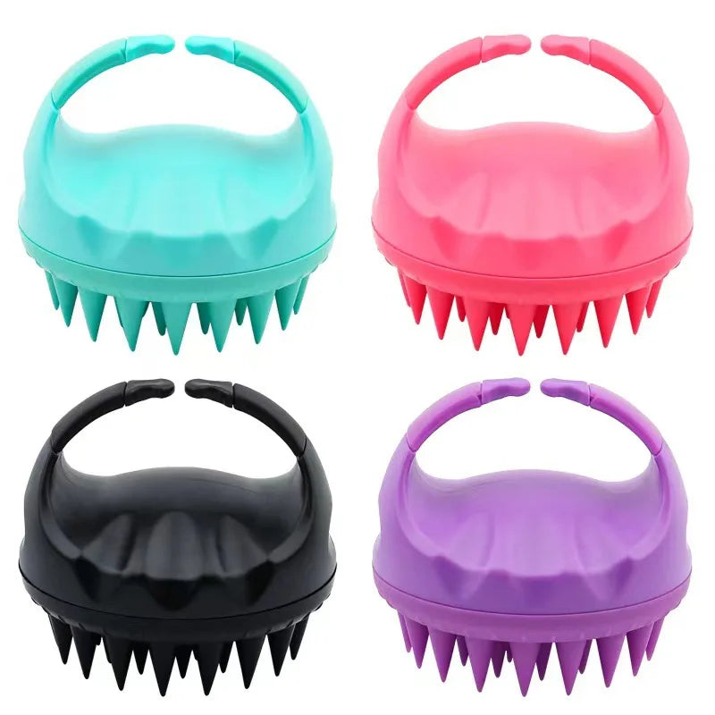 Silicone Scalp Shampoo Brush – Hair Massage Scrubber for Dandruff Removal and Healthy Scalp Care