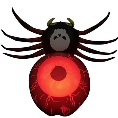 LED Inflatable Halloween Spider – Glow-in-the-Dark Yard Balloon Decoration with Built-In Lights for Scary Haunted Party Setup
