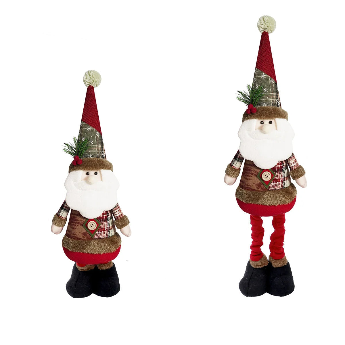 Retractable Christmas Plush Doll – Santa, Snowman & Elk Extendable Ornaments for Kids’ Gifts & Home Tree Décor