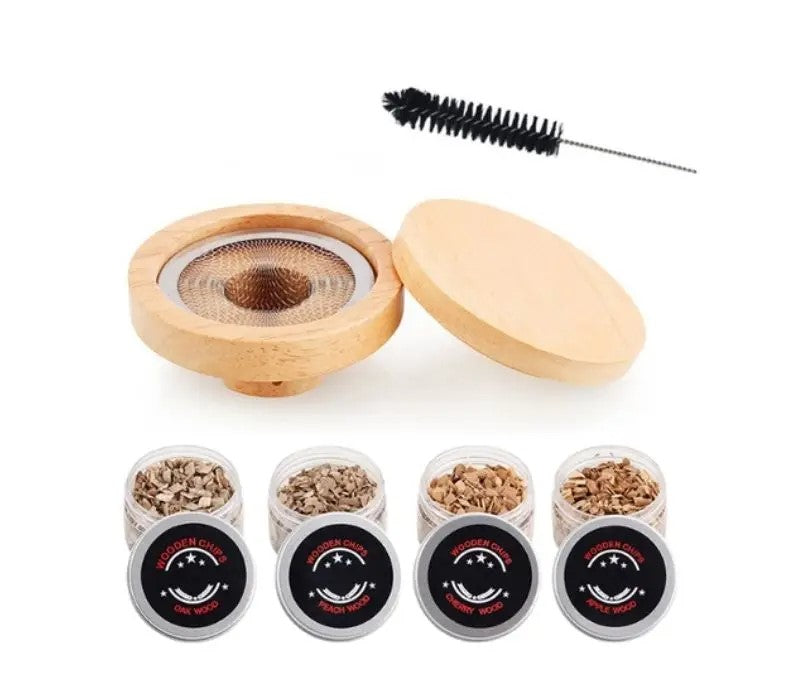 Whiskey & Cocktail Smoker Kit – Wooden Smoked Hood for Drinks & Bar Essentials