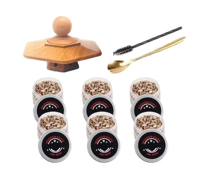 Whiskey & Cocktail Smoker Kit – Wooden Smoked Hood for Drinks & Bar Essentials