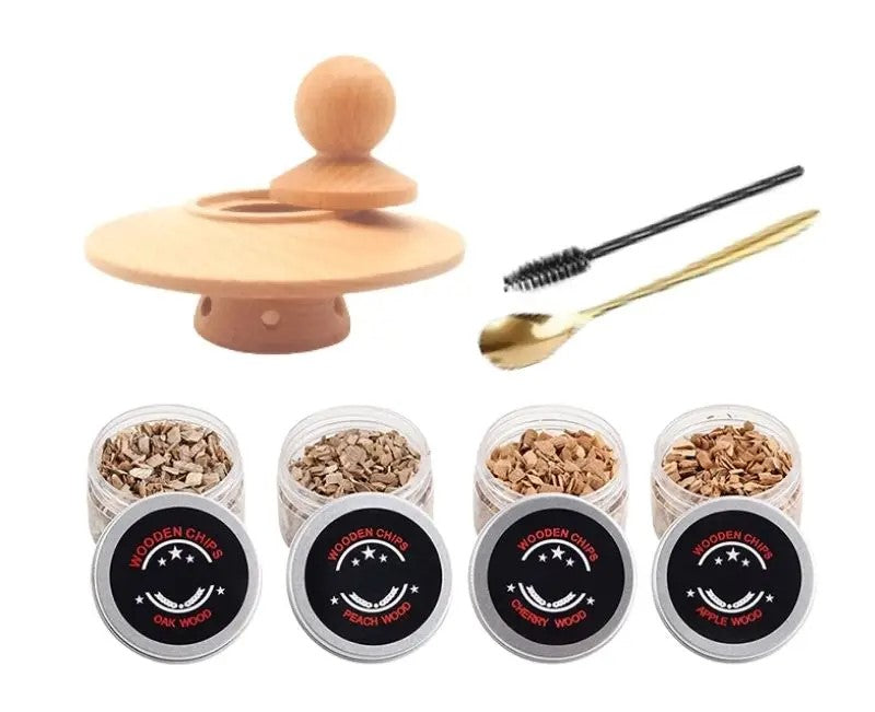 Whiskey & Cocktail Smoker Kit – Wooden Smoked Hood for Drinks & Bar Essentials